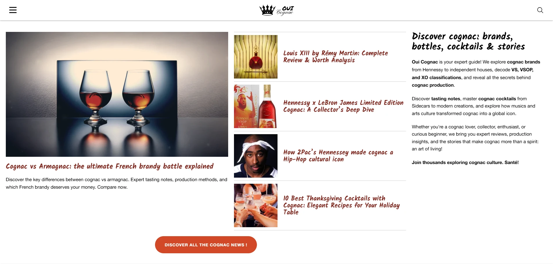 Oui Cognac, le side project d&rsquo;aventurier : conception, dev, SEO, contenus et tellement plus